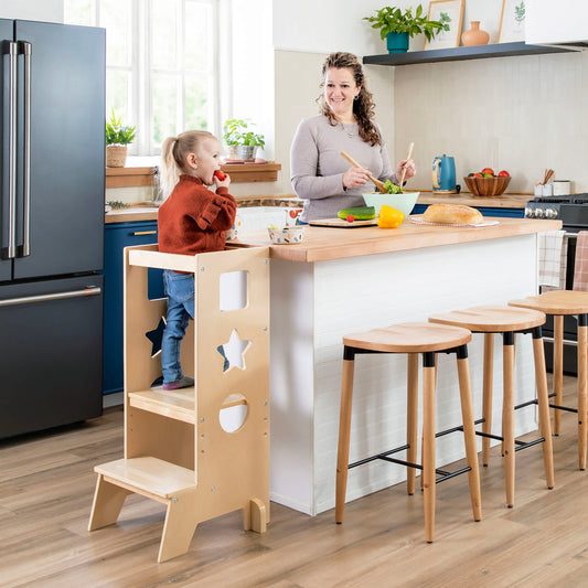 G98310 Jr. Kitchen Helper Step-up Natural Lifestyle 1