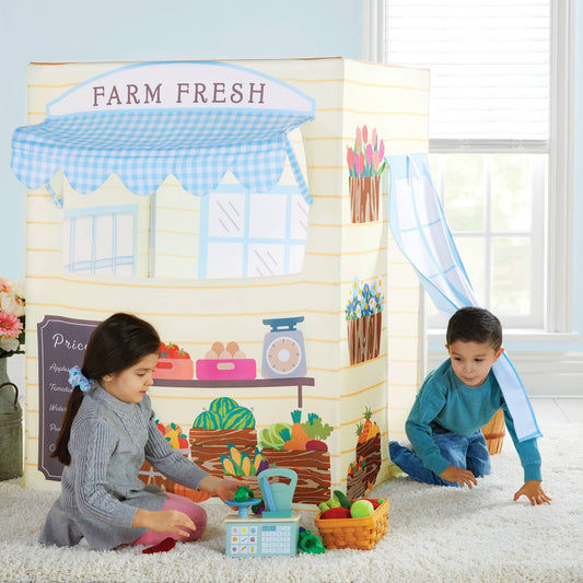 G78103 Martha Stewart Play Tent Farmers Market Lifestyle Detail 2