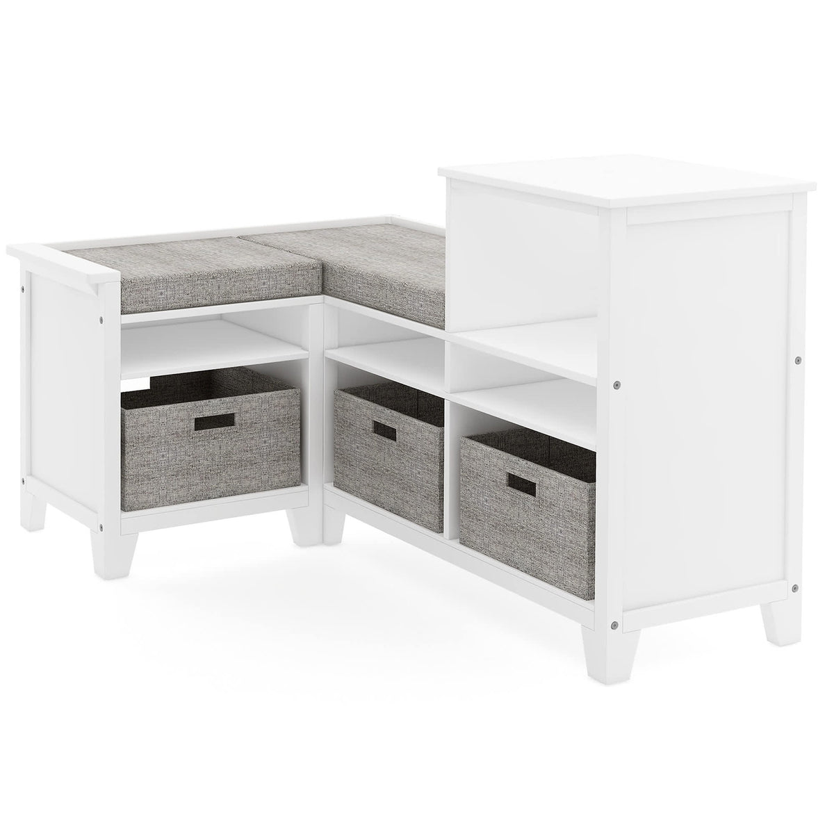 G76801 Corner Nook Martha Stewart Living and Learning Kids' Corner Nook White Quarter | Linen White