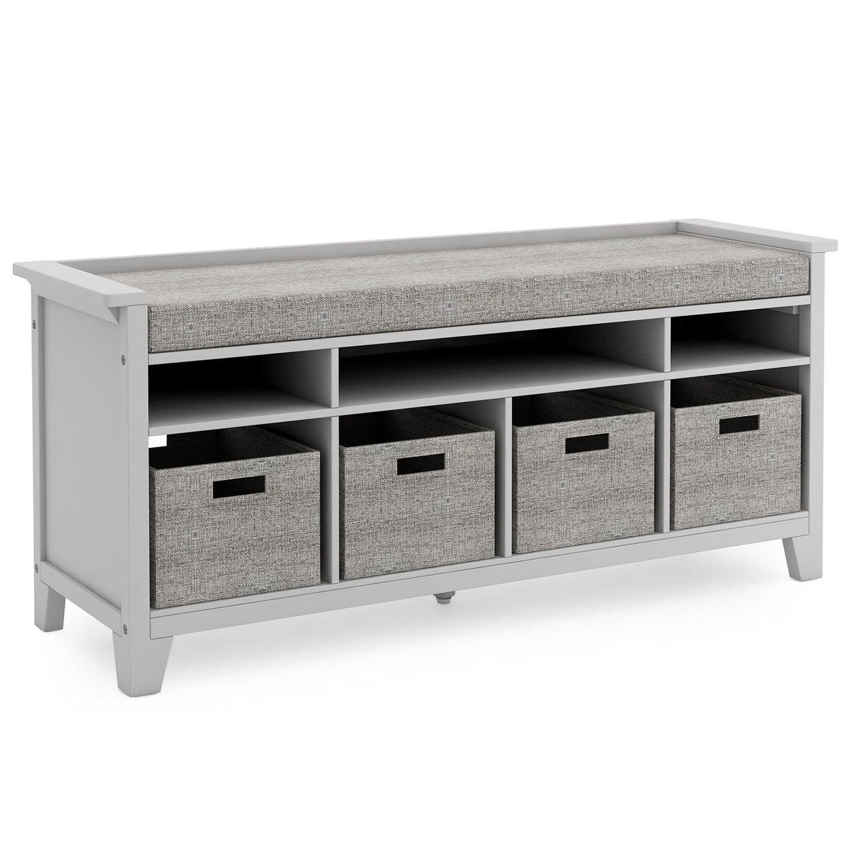 G76902 Martha Stewart Living and Learning Kids' Storage Bench Gray Quarter | Gray