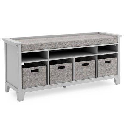 G76902 Martha Stewart Living and Learning Kids' Storage Bench Gray Quarter | Gray