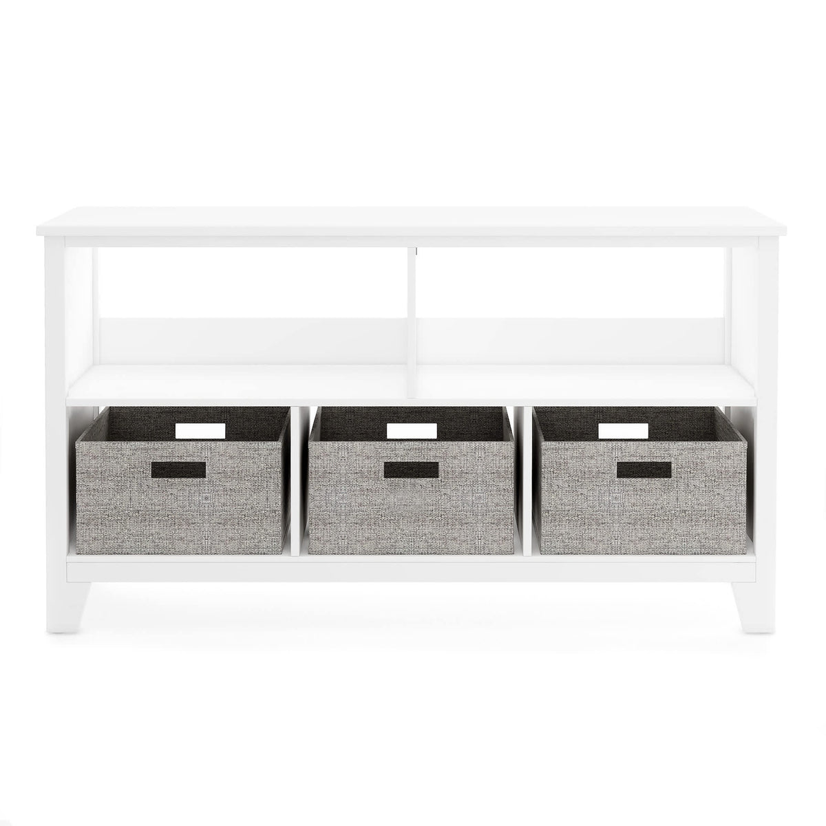 G76804 Martha Stewart Living and Learning Kids' Low Bookcase White Front | Linen White