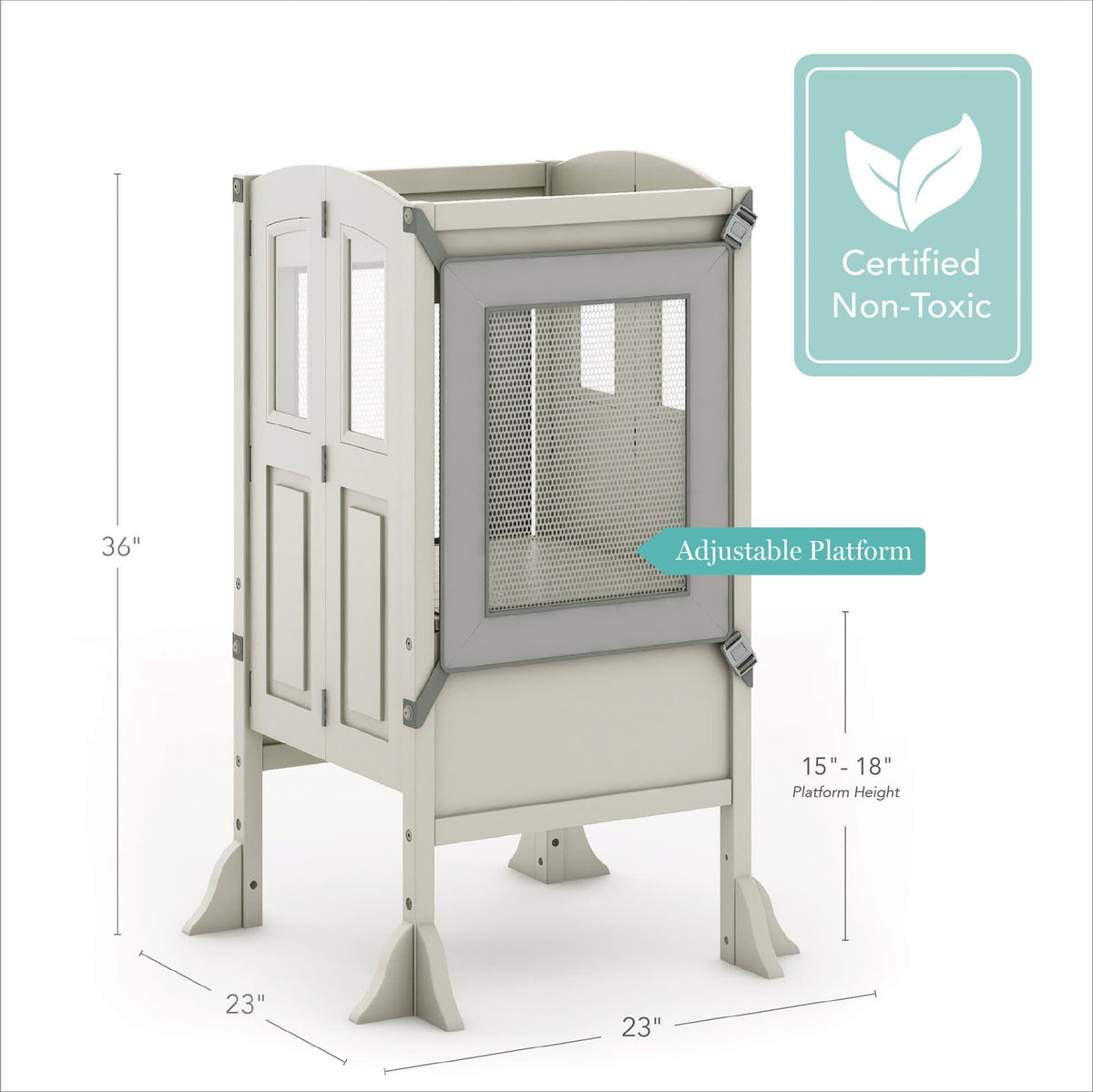 G97501 Martha Stewart Kitchen Helper Taupe Dimensions | Taupe