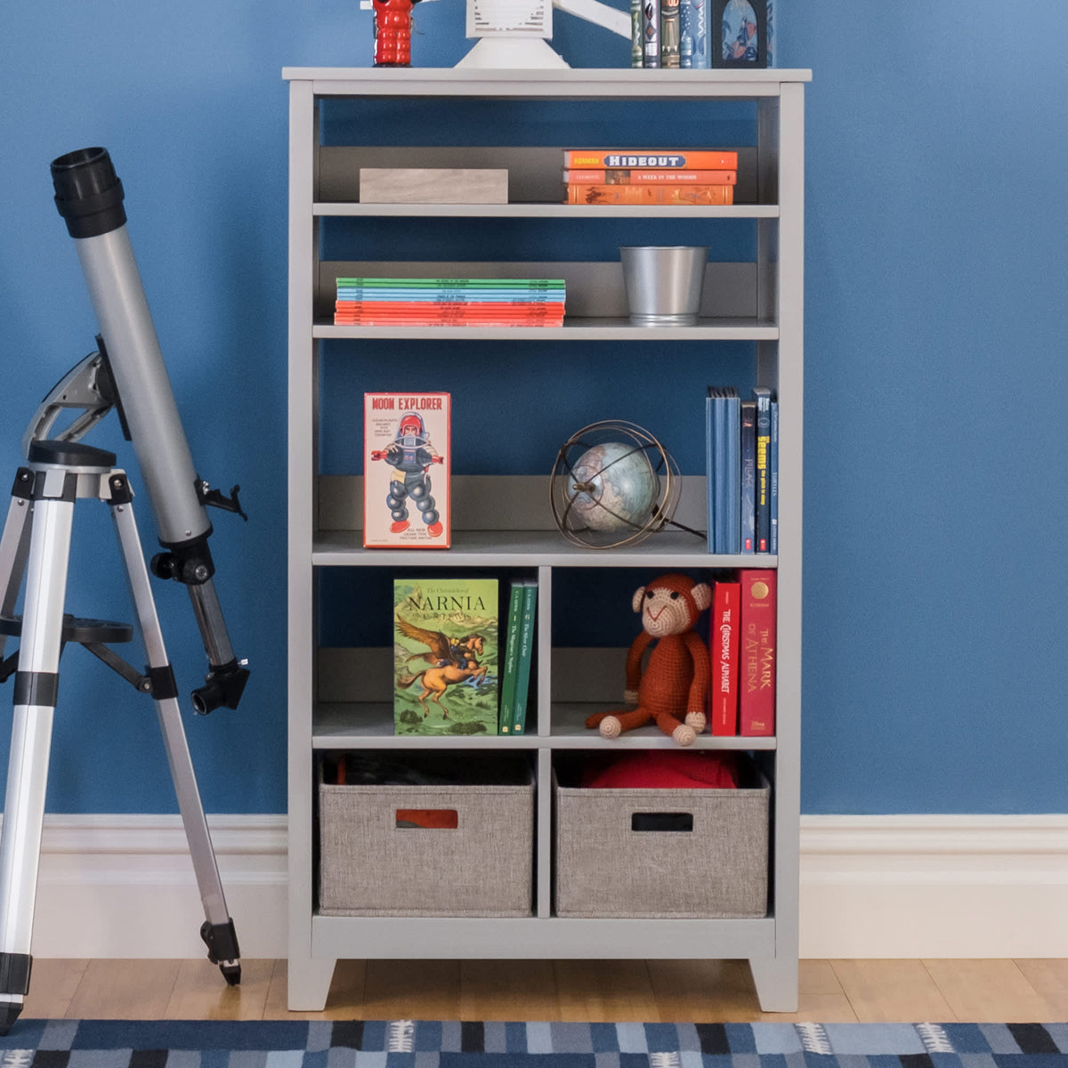 G76905 Martha Stewart Tall Bookcase Crop | Gray