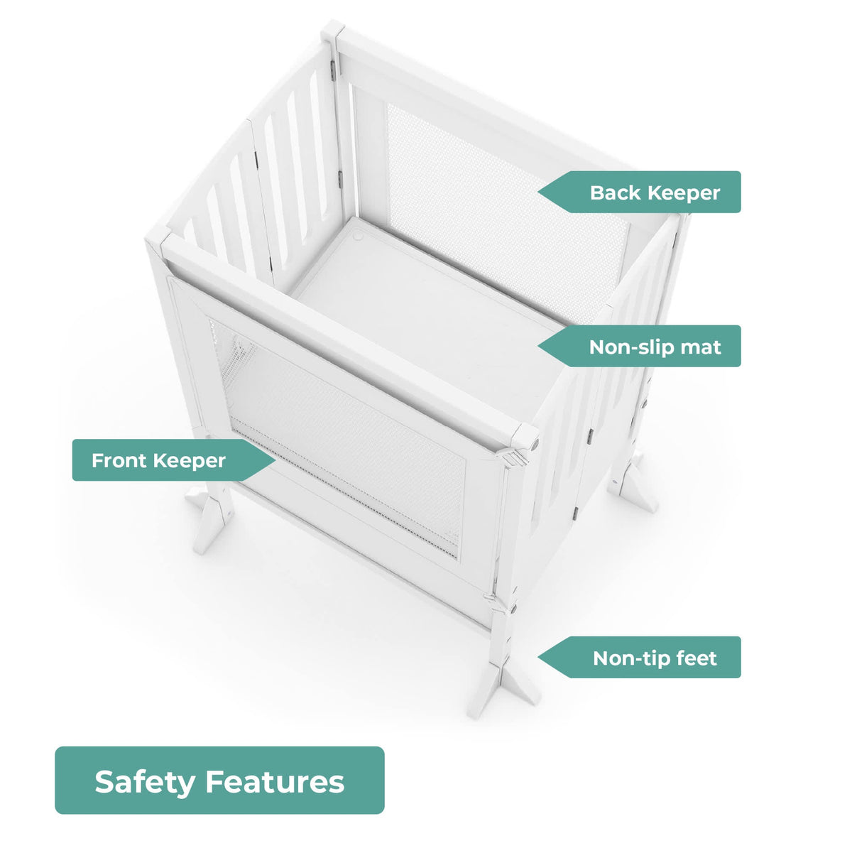 G97406 Contemporary Kitchen Helper Double White Saftey | White