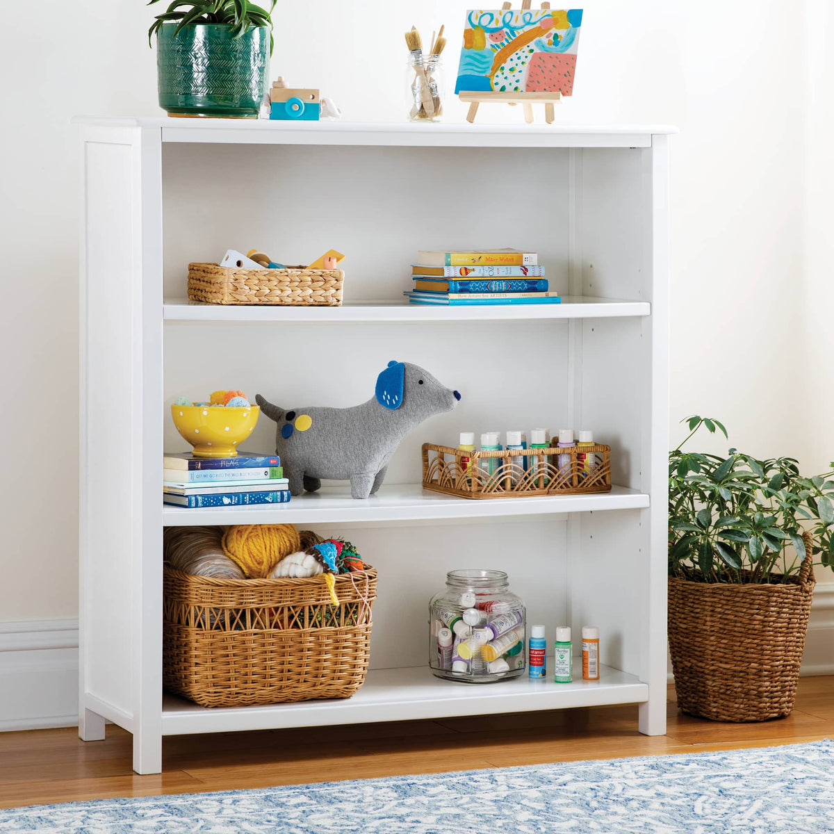 G27657 Taiga 3-Shelf Bookcase White Env | White