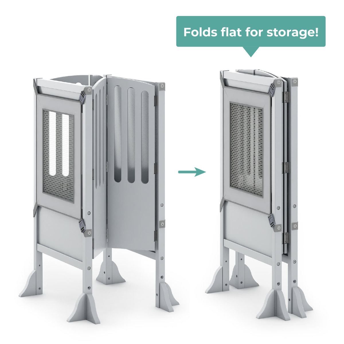 G97337 Contemporary Kitchen Helper Gray Folding | Gray