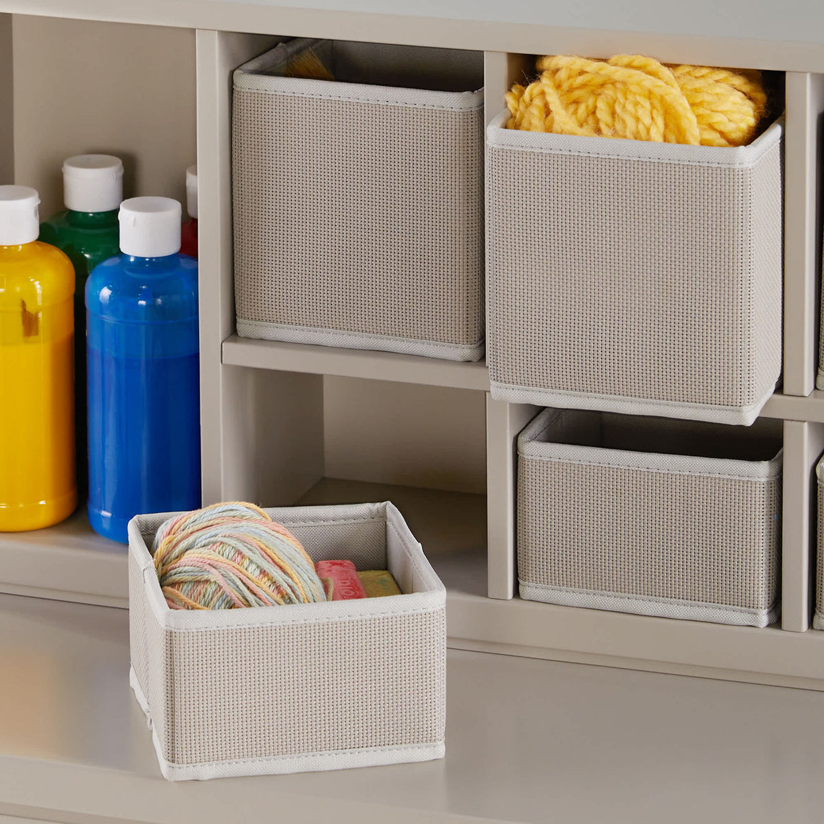 G77204 Martha Stewart Crafting Kids Cubby Organizer Gray Env Bin Detail | Gray