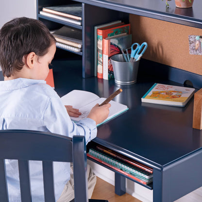 G27652 Taiga Desk and Hutch Navy Lifestyle Detail 2 | Navy