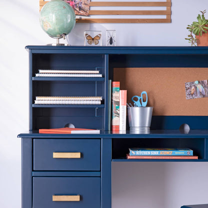 G27652 Taiga Desk and Hutch Navy Detail 1 | Navy