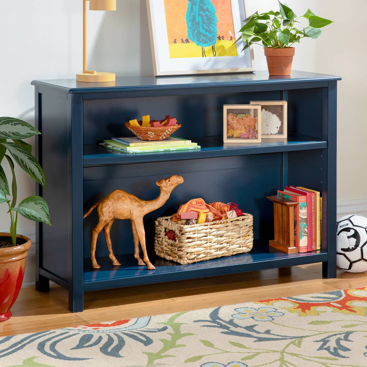 G27656 Taiga 2-Shelf Bookcase Navy Env | Navy