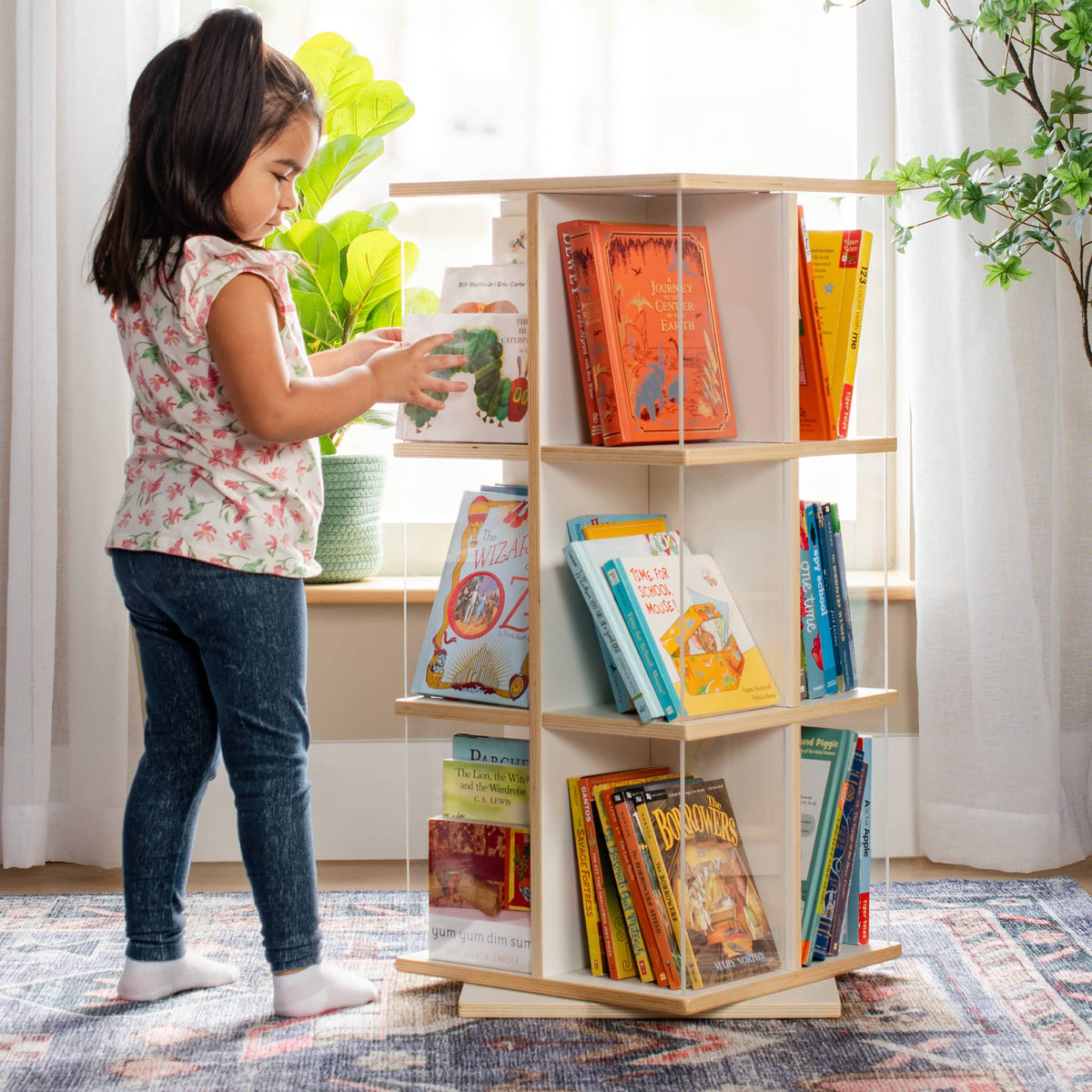 G80228 EdQ Rotating Bookshelf White Lifestyle 2212 | White